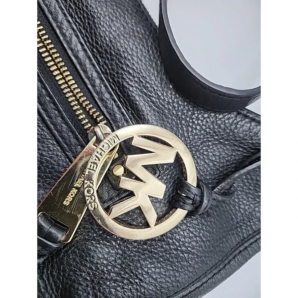 Michael Kors Black Pebbled Leather Hobo Handbag